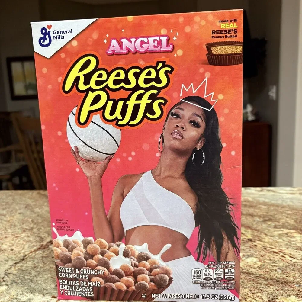 Angel Reese WNBA Reeses Puffs Cereal LIMITED EDITION. 11.5oz CHICAGO SKY - Picture 10 of 11